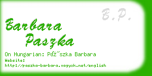 barbara paszka business card